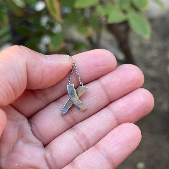 Vintage Tiffany & Co.  Pablo Picasso X Silver 16" Necklace with Box/cloth pouch - Picture 4 of 10